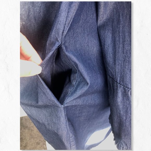 NWOT Denim Easel Distressed Button Up Shirt Dress - Picture 8 of 11